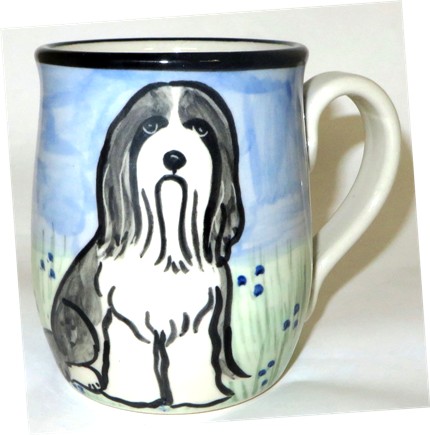 Bearded Collie Gray & White -Deluxe Mug - Click Image to Close